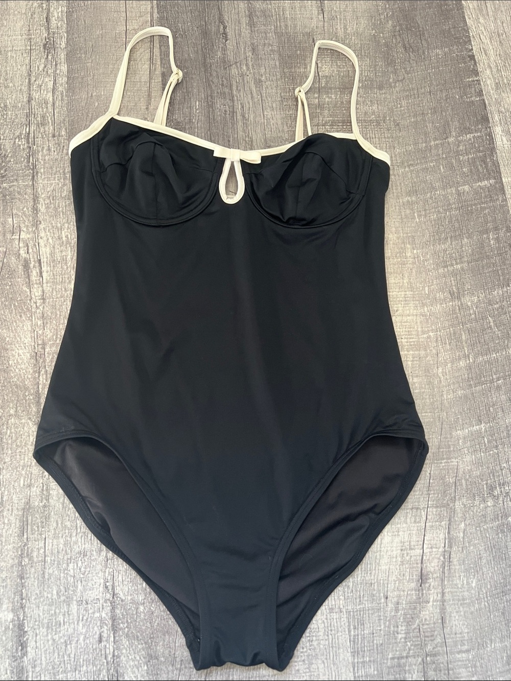 Kate Spade Plage Du Midi Black UW One-Piece Swimsuit Women's L